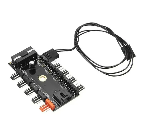 12V 10 Way 4pin Fan Hub Speed Controller Regulator For Computer Case With PWM Connection