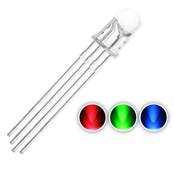 LED RGB κοινής καθόδου 4 ακίδων F5 5MM