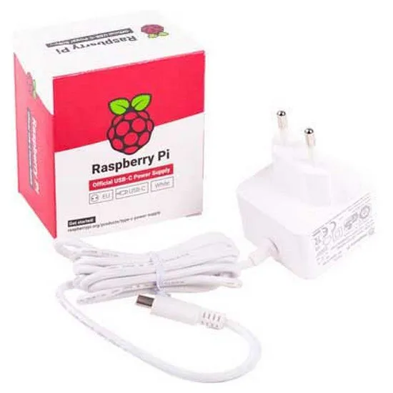 Raspberry Pi 4 Official 3A (15.3W) USB-C power supply (White)